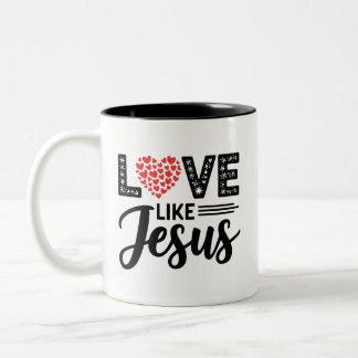 LOVE like JESUS Design - Inspirerend Christelijk Tweekleurige Koffiemok