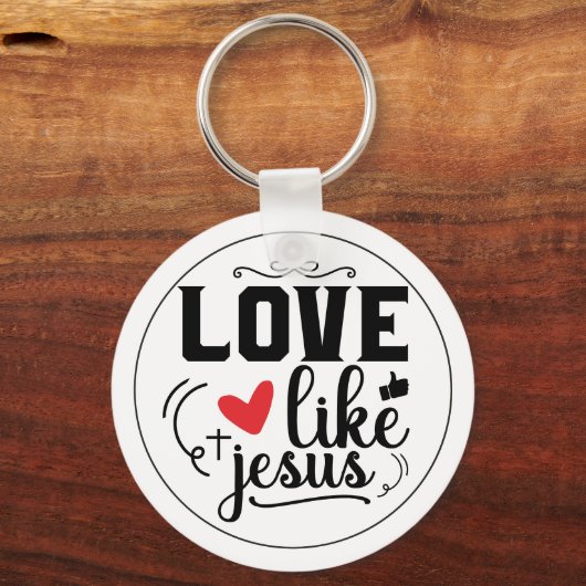 Love Like Jesus Religious Quote Customizable Sleutelhanger (Voorkant)