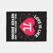 Love Like Pi Real Irrational Never Ending Valentin Fleece Deken (Voorkant (Horizontaal))