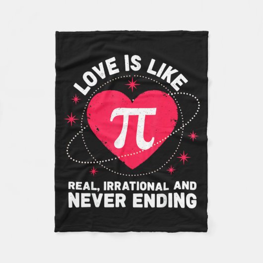 Love Like Pi Real Irrational Never Ending Valentin Fleece Deken (Voorkant)