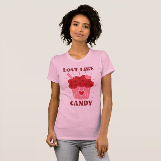 Love Like Snoep Valentijn T-shirt (Voorkant volledig)