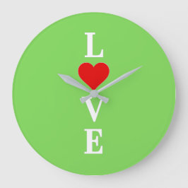 LOVE Lime Green Grote Klok