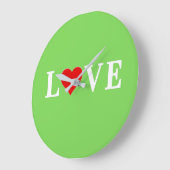 LOVE Lime Green Modern Grote Klok (Hoek)