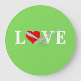 LOVE Lime Green Modern Grote Klok