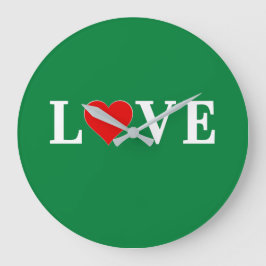 LOVE Lime Green Modern Grote Klok