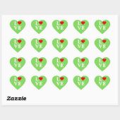 LOVE Lime Green Modern Hart Sticker (Vel)