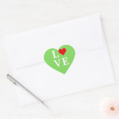 LOVE Lime Green Modern Hart Sticker (Envelop)