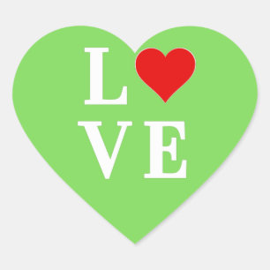 LOVE Lime Green Modern Hart Sticker