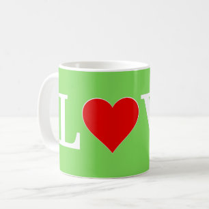 LOVE Lime Green Modern Koffiemok