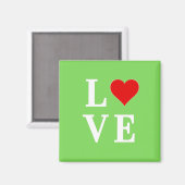 LOVE Lime Green Modern Magneet (Voorkant / Achterkant)