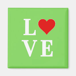 LOVE Lime Green Modern Magneet