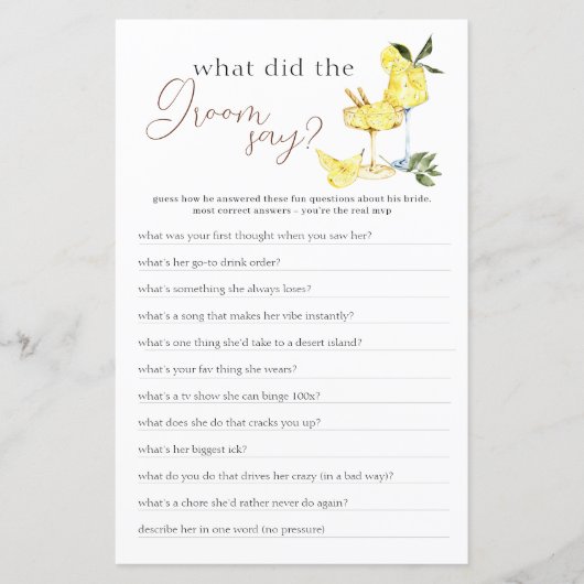 Love Limoncello Cocktail Vrijgezellenfeest Game (Voorkant)