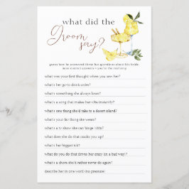 Love Limoncello Cocktail Vrijgezellenfeest Game