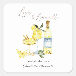 Love Limoncello Cocktail Vrijgezellenfeest Vierkante Sticker
