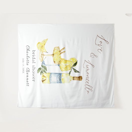 Love Limoncello Cocktail Vrijgezellenfeest Wandkleed (Voorkant (horizontaal))