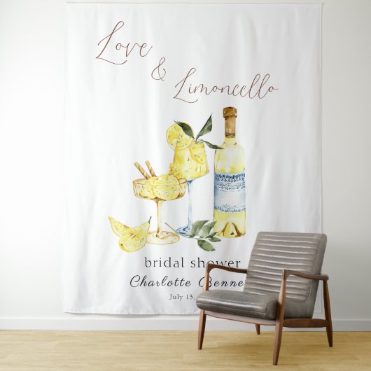 Love Limoncello Cocktail Vrijgezellenfeest Wandkleed (In situ)