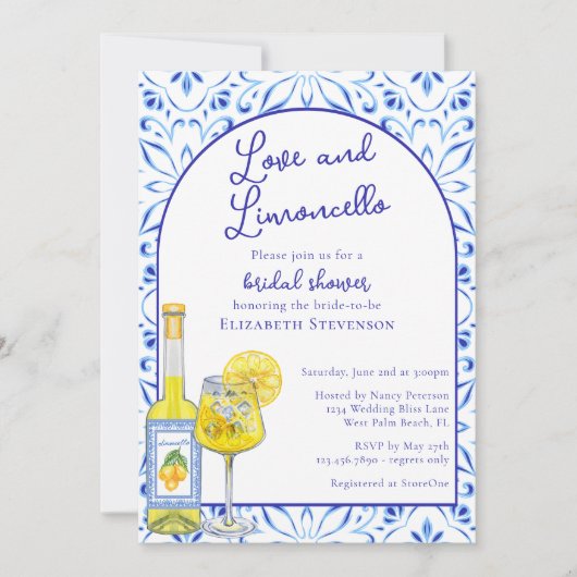 Love & Limoncello Italiaans Cocktail Vrijgezellenf Kaart (Voorkant)