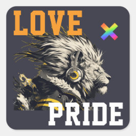 LOVE × LION Ver. A - Custom スケートボード Vierkante Sticker