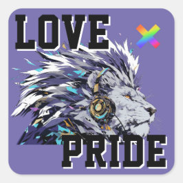LOVE × LION Ver. B - Custom スケートボード Vierkante Sticker