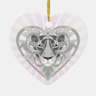 Love Lioness Locket (starburst)hartvormig versieri Keramisch Ornament