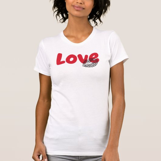 Love Lips Leopard Graphic, Valentines Day T-shirt (Voorkant)