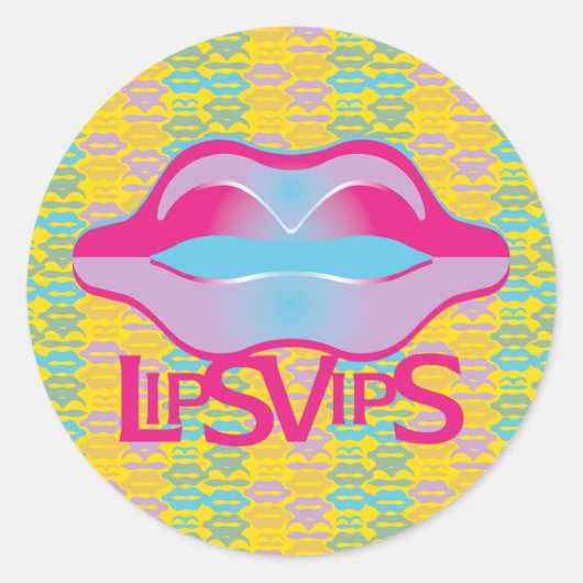 Love Lips Vips by masanser Ronde Sticker (Voorkant)