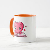 Love & Literature Mug – Cute Heart Reading Mug Mok (Voorkant links)