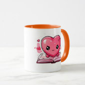 Love & Literature Mug – Cute Heart Reading Mug Mok (Voorkant rechts)