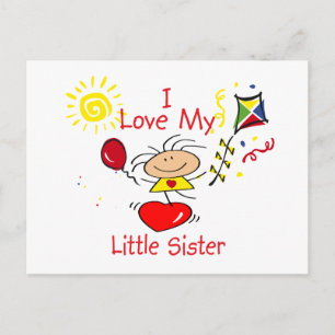 Love Little Sister Stick Figure Girl Briefkaart