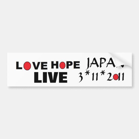 Love Live Hope Japan Bumpersticker (Voorkant)