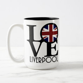 LOVE Liverpool England (VK) 15oz Tweekleurige Koffiemok