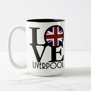 LOVE Liverpool England (VK) 15oz Tweekleurige Koffiemok