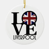LOVE Liverpool England (VK-vlag) Keramisch Ornament (Voorkant)