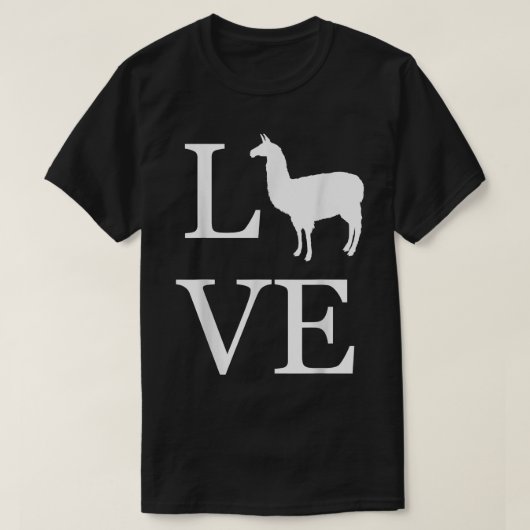 Love Llama Alpaca Silhouette Llamas Lover Owner Pe T-shirt (Design voorkant)