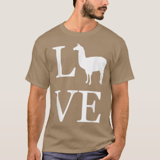 Love Llama Alpaca Silhouette Llamas Lover Owner Pe T-shirt