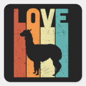 Love Llama Alpaca Vierkante Sticker (Voorkant)