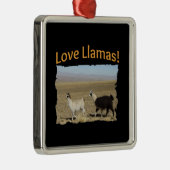Love Llamas - Beste Vrienden Metalen Ornament (Rechts)