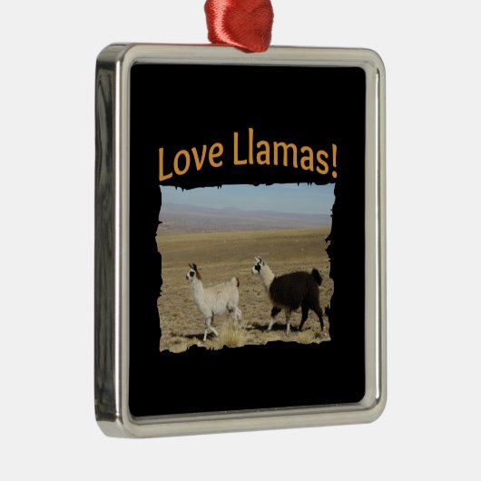 Love Llamas - Beste Vrienden Metalen Ornament (Rechts)