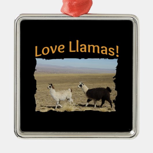 Love Llamas - Beste Vrienden Metalen Ornament (Voorkant)