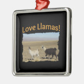 Love Llamas - Beste Vrienden Metalen Ornament (Links)