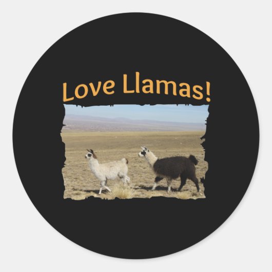 Love Llamas - Beste Vrienden Ronde Sticker (Voorkant)