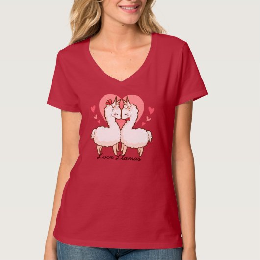 Love Llamas Cute T-Shirt (Voorkant)