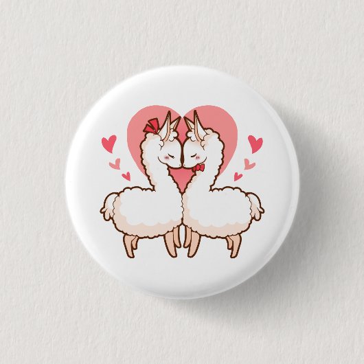 Love Llamas Ronde Button 3,2 Cm (Voorkant)