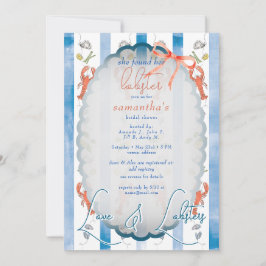 Love & Lobster Coquette Bow Wedding Vrijgezellenfe Kaart