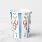 Love & Lobster Coquette Bow Wedding Vrijgezellenfe Papieren Bekers (Links)