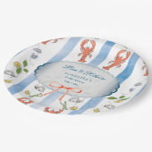 Love & Lobster Coquette Bow Wedding Vrijgezellenfe Papieren Bordje (Gekanteld)