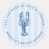 Love & Lobster | Kust bruiloft favoriet Ronde Sticker (Voorkant)