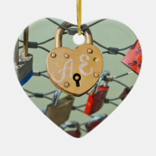 Love Lock Keramisch Ornament