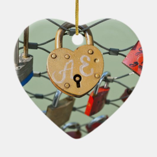 Love Lock Keramisch Ornament (Achterkant)