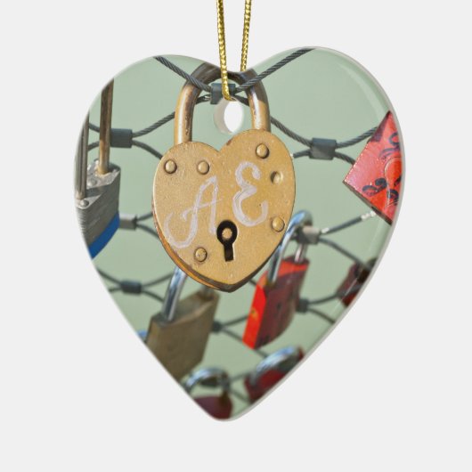 Love Lock Keramisch Ornament (Links)